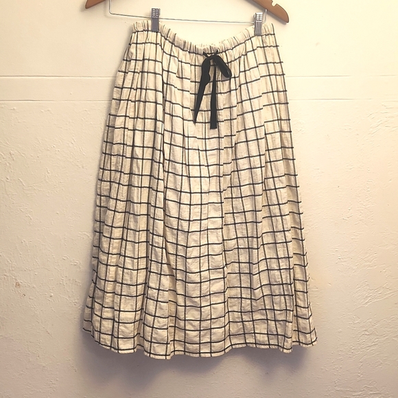 Anthropologie Cotton Grid Skirt - Picture 1 of 2
